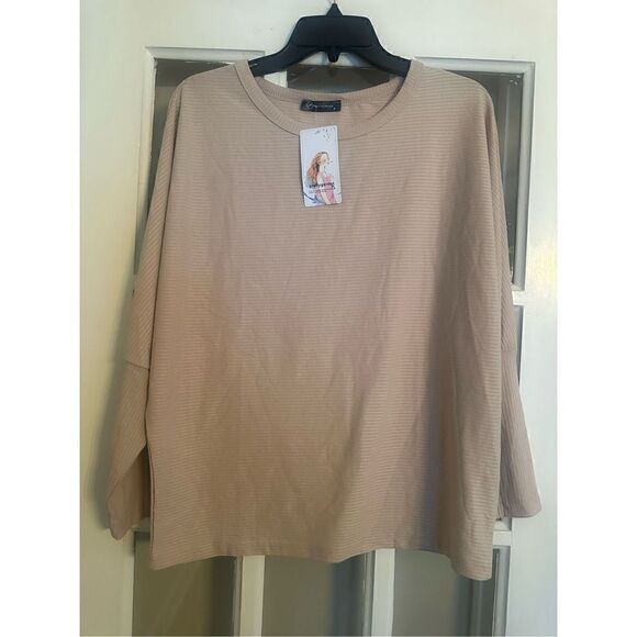 PRETTYGARDEN Women's size small khaki Long Sleeve Pullover - Picture 4 of 7